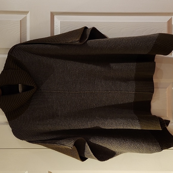 WILFRED FREE wellsh turtleneck 100% wool poncho sweater two tone colors - Picture 2 of 5